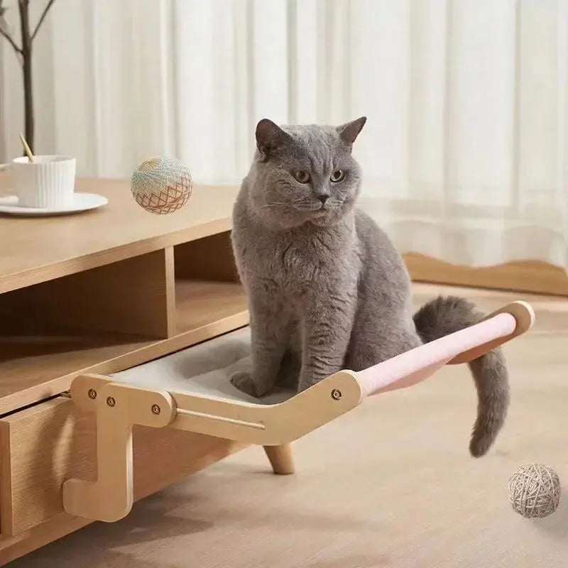Sturdy Cat Window Wooden Assembly Hanging Bed Cotton Canvas Easy Washable Multi-Ply Plywood Hot Selling Hammock Nest Beds Pour toi Mon chat