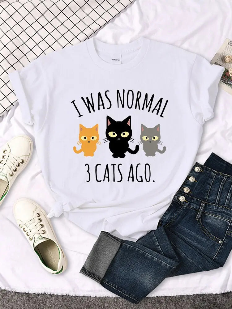 T-shirt drôle imprimé avec trois chats pour femme Pour toi Mon chat