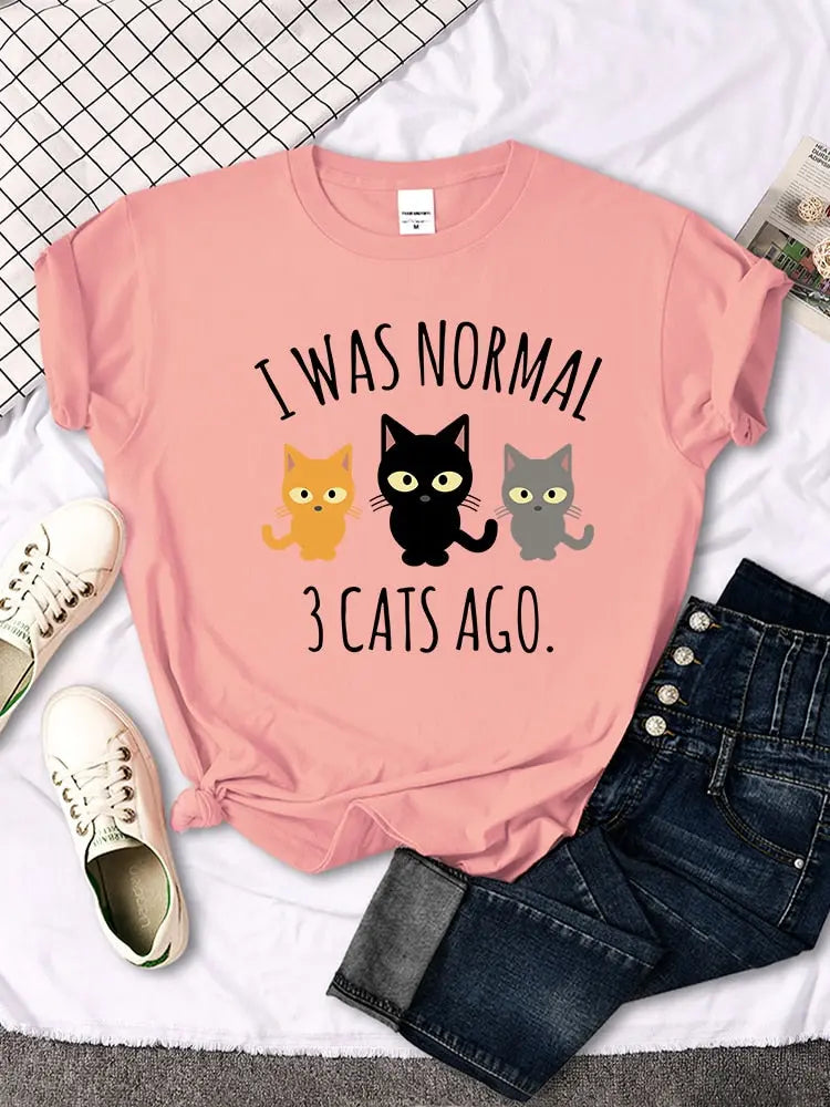 T-shirt drôle imprimé avec trois chats pour femme Pour toi Mon chat