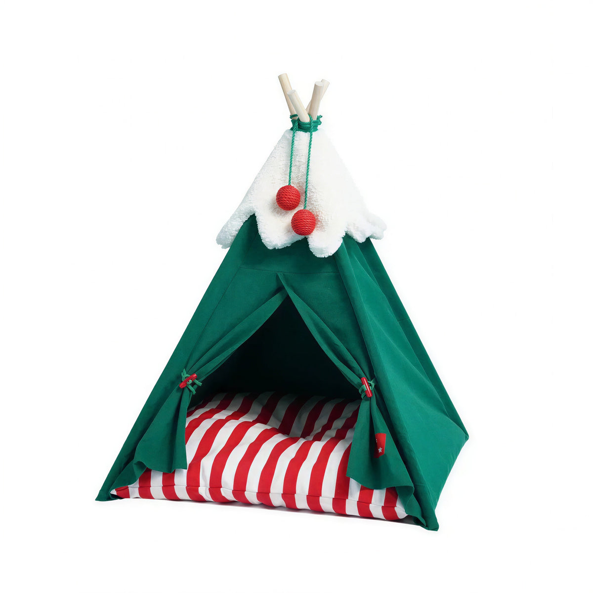 Cabane Pour Chat En Forme De Tente De Noël Avec De La Fausse Neige Pour toi Mon chat