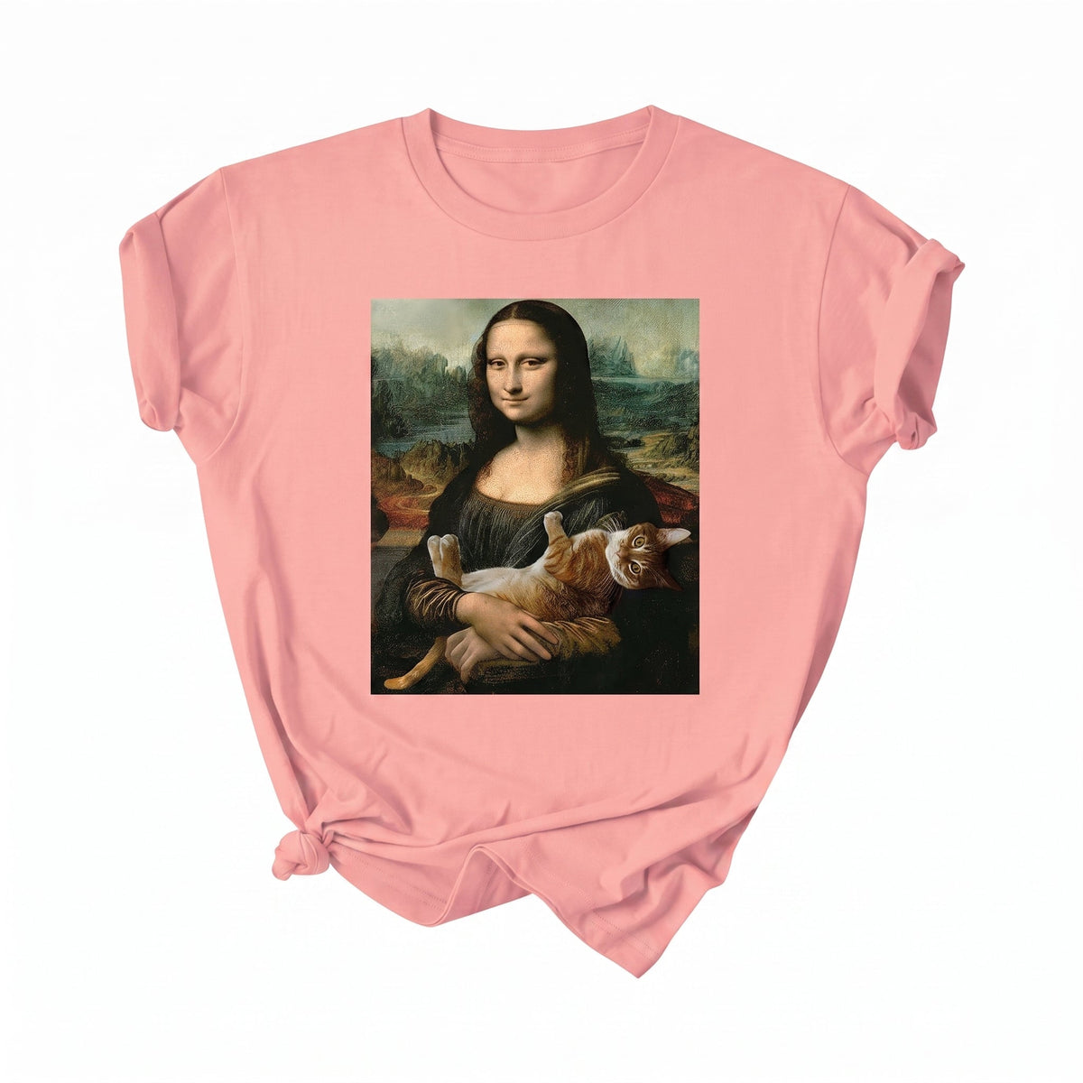 T-shirt Mona Lisa étreignant un chat Pour toi Mon chat