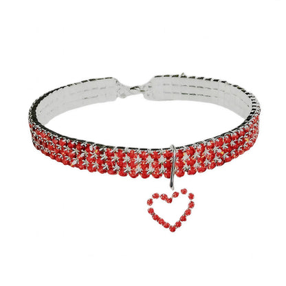 Collier étincelant en strass pour chat avec un cœur Pour toi Mon chat