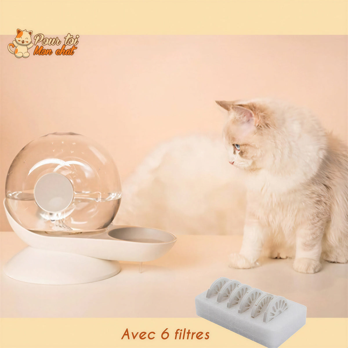 Fontaine à Eau Chat Sans Electricité - Escarg'eau™ Pour toi Mon chat