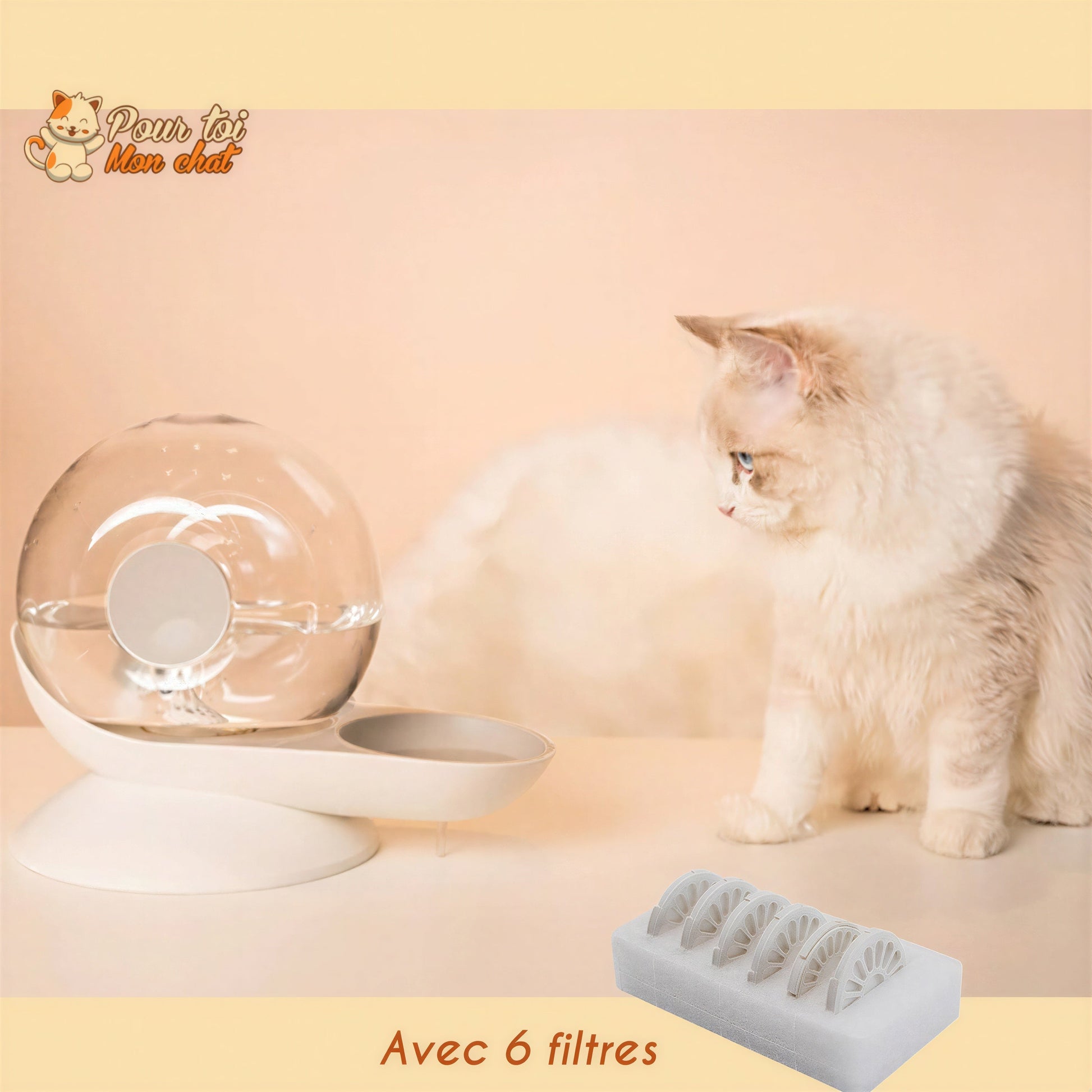 Fontaine à Eau Chat Sans Electricité - Escarg'eau™ Pour toi Mon chat