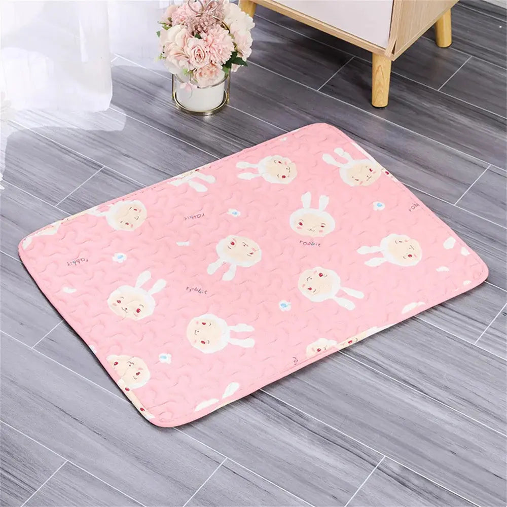 Tapis Rafraichissant Chat avec Motifs de Lapins