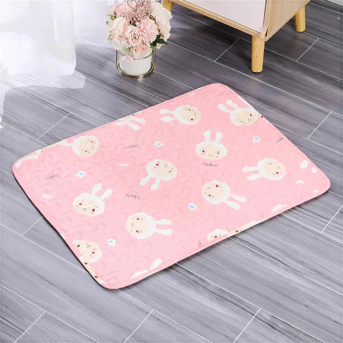 Tapis Rafraichissant Chat avec Motifs de Lapins Pour toi Mon chat
