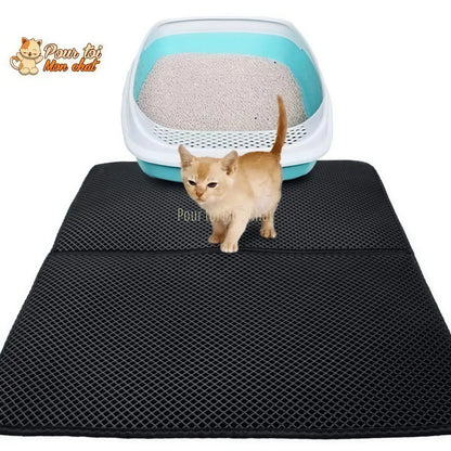 Tapis récupérateur de litière pour chat – Simple et Double-fond tapis litière Pour toi Mon chat