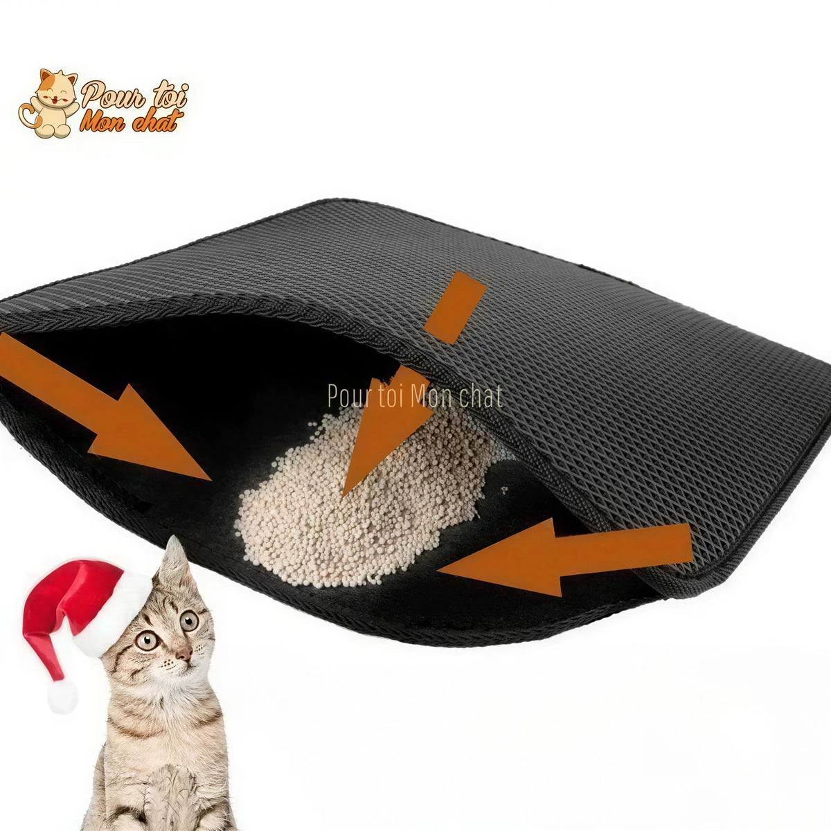 Tapis récupérateur de litière pour chat – Simple et Double-fond tapis litière Pour toi Mon chat