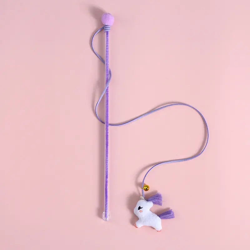 Tige de jeu avec pendentif en peluche et cloche pour chat Pour toi Mon chat