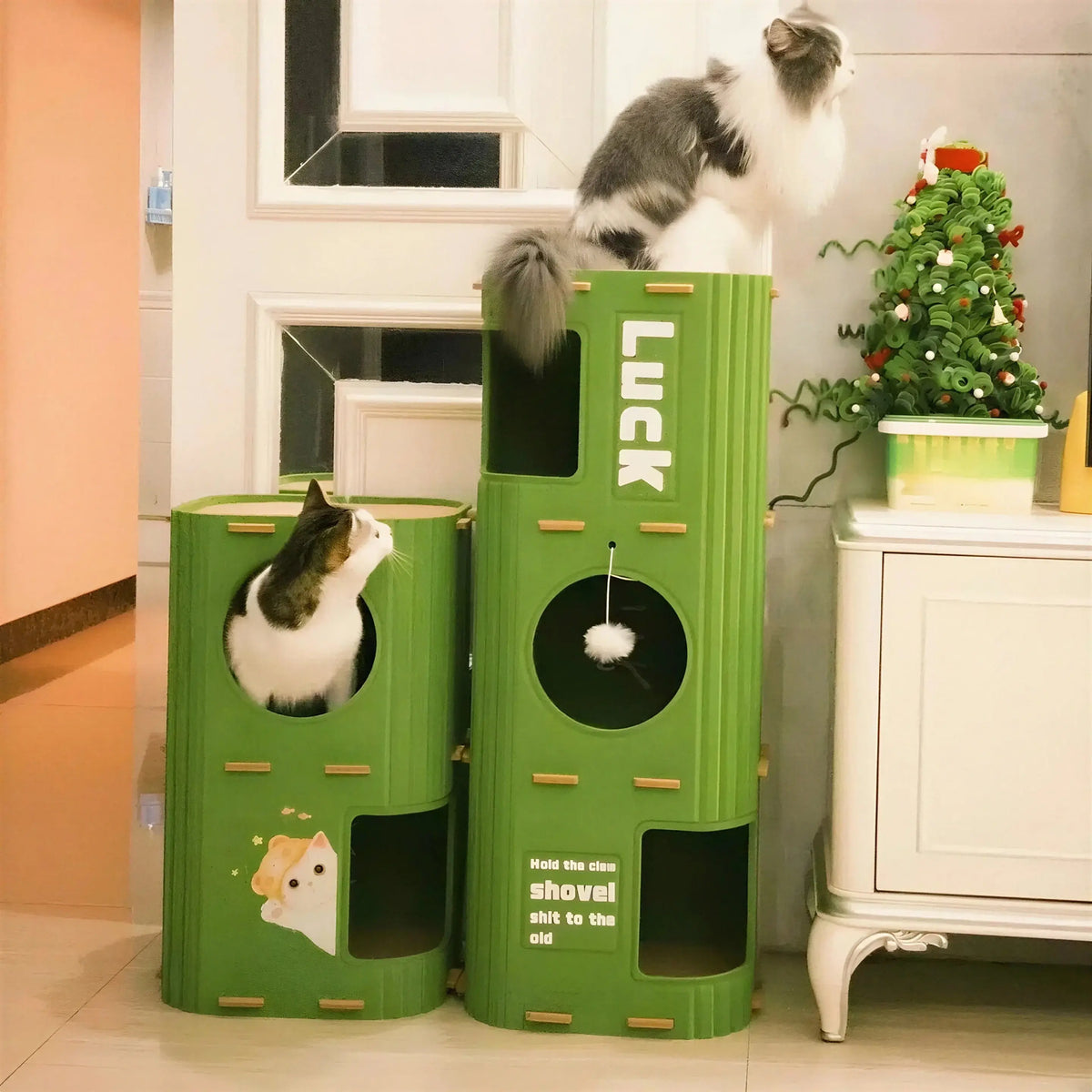 Tour de Cachette pour Chat en Carton Empilable Pour toi Mon chat