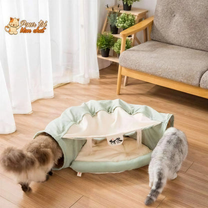 Tunnel de Jeu avec Coussin pour Chat - CoussiCat™ Pour toi Mon chat