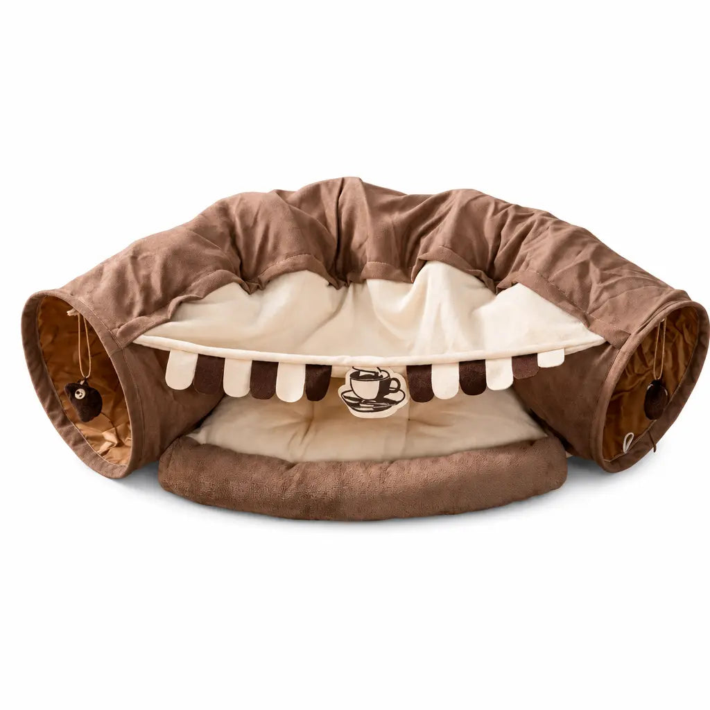 Tunnel de Jeu avec Coussin pour Chat - CoussiCat™ Pour toi Mon chat
