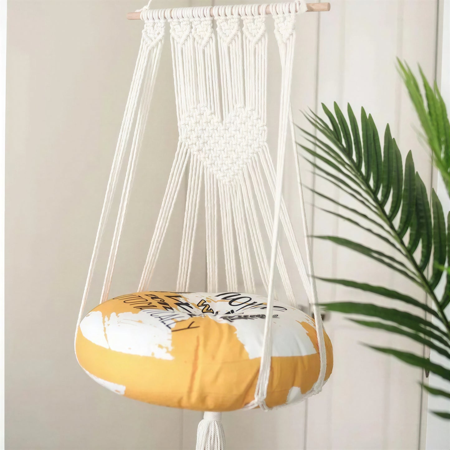 Hamac Pour Chat Blanc En Macramé Sans Coussin - vue 2