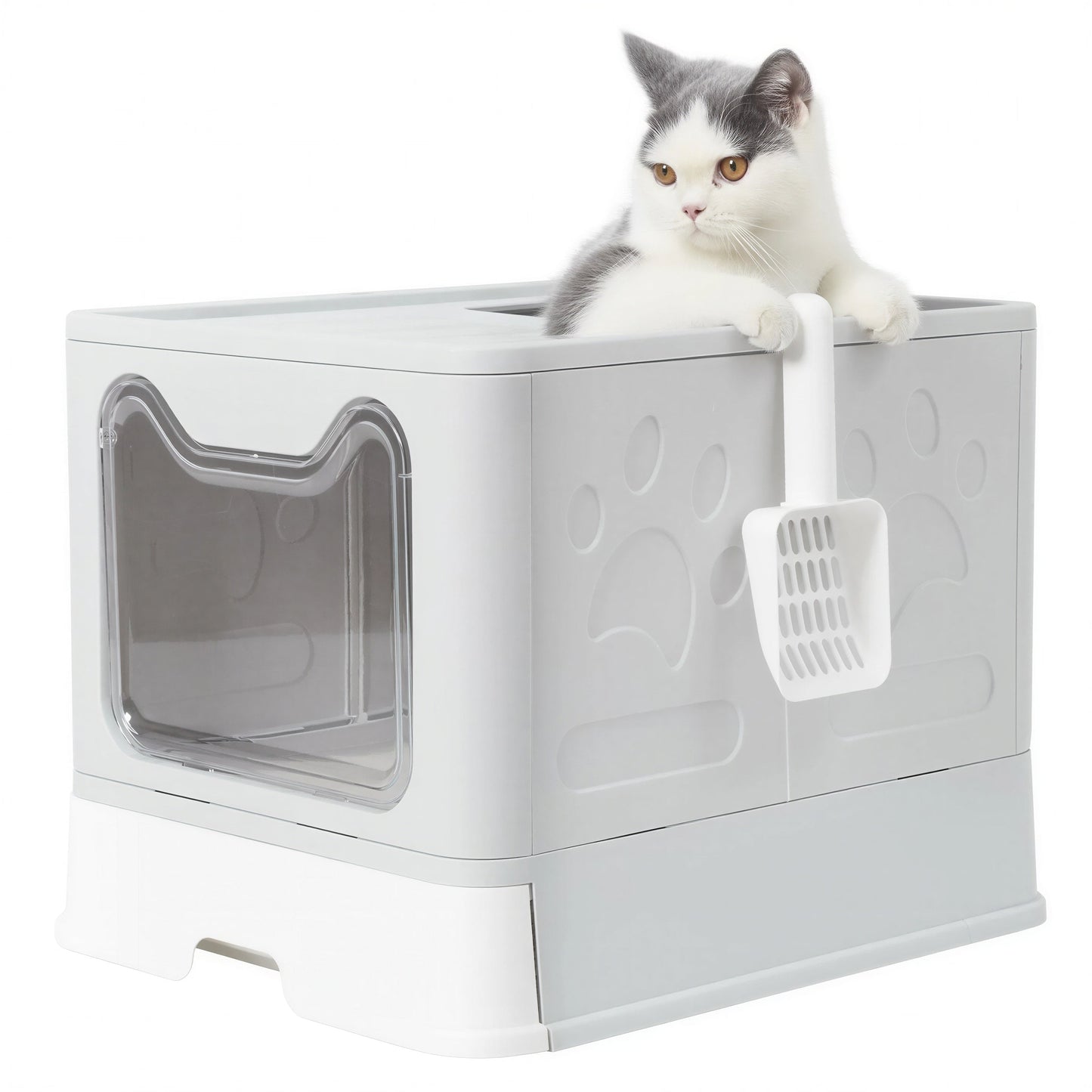 Bac à litière pour chat avec couvercle pliable Pour toi Mon chat