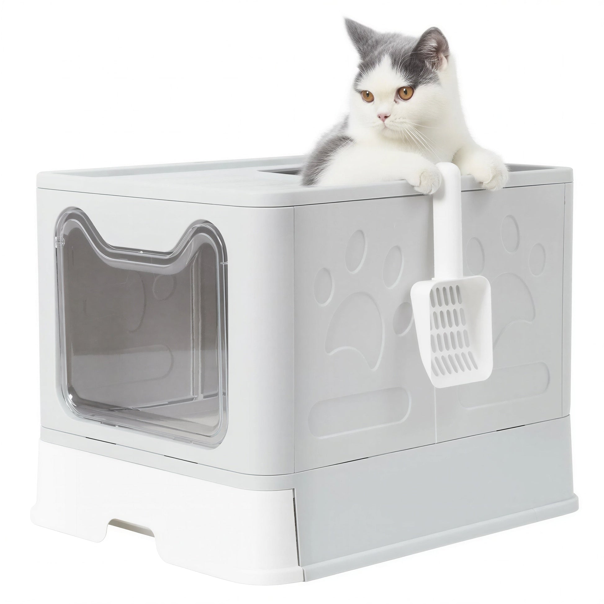 Bac à litière pour chat avec couvercle pliable Pour toi Mon chat