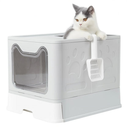 Bac à litière pour chat avec couvercle pliable Pour toi Mon chat