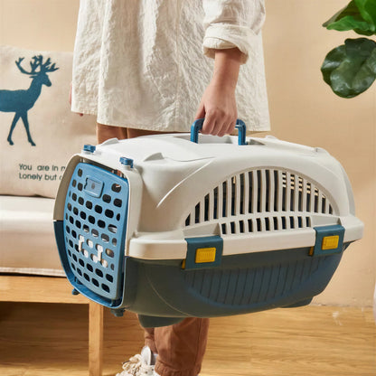 Boite de transport aérée et respirante en plastique avec poignée pour chat Pour toi Mon chat