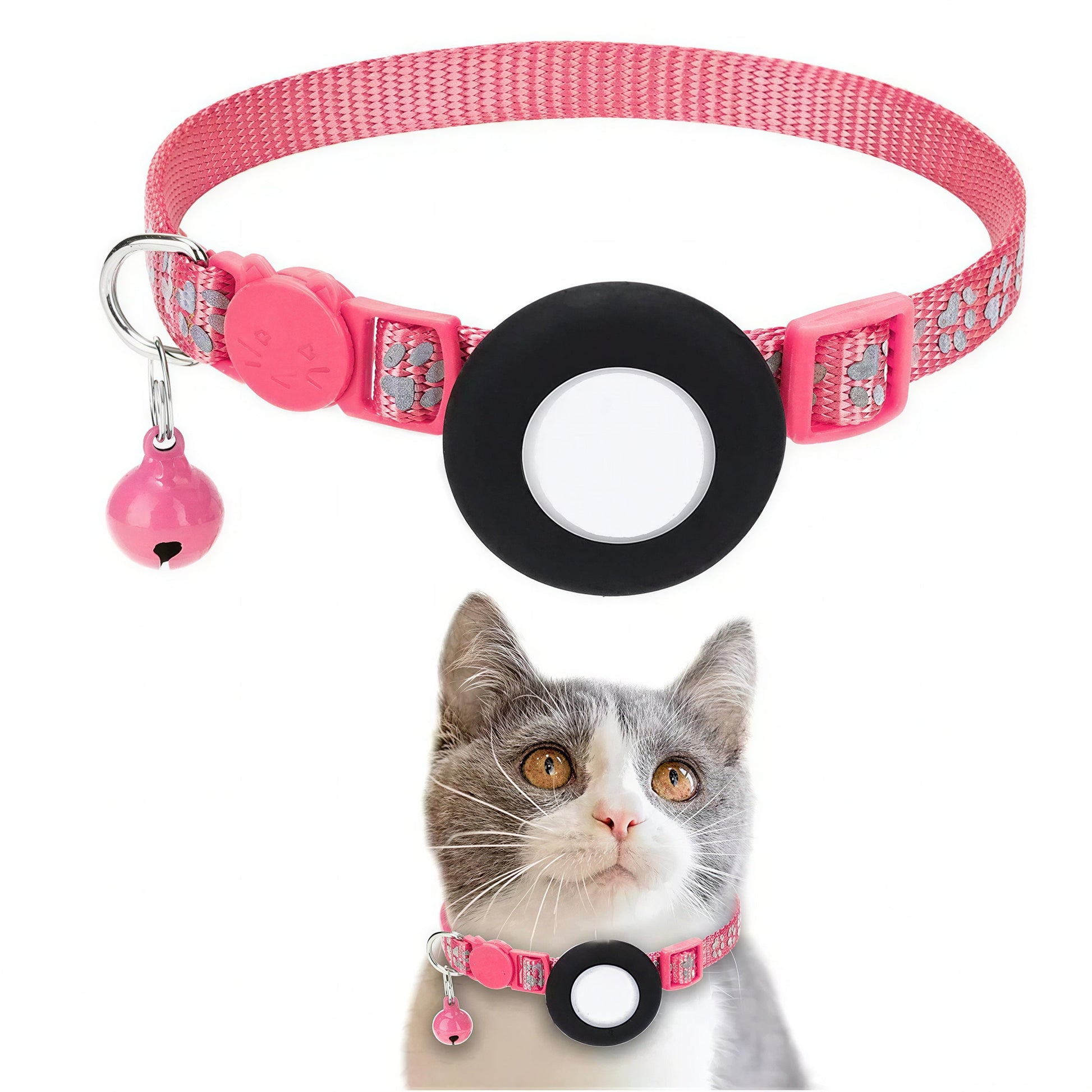 Collier Chat Anti Étranglement à Dégagement Rapide avec Emplacement pour Traqueur Pour toi Mon chat