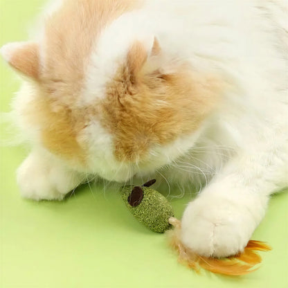 Herbe à Chat en Forme de Souris avec une Plume - vue 2