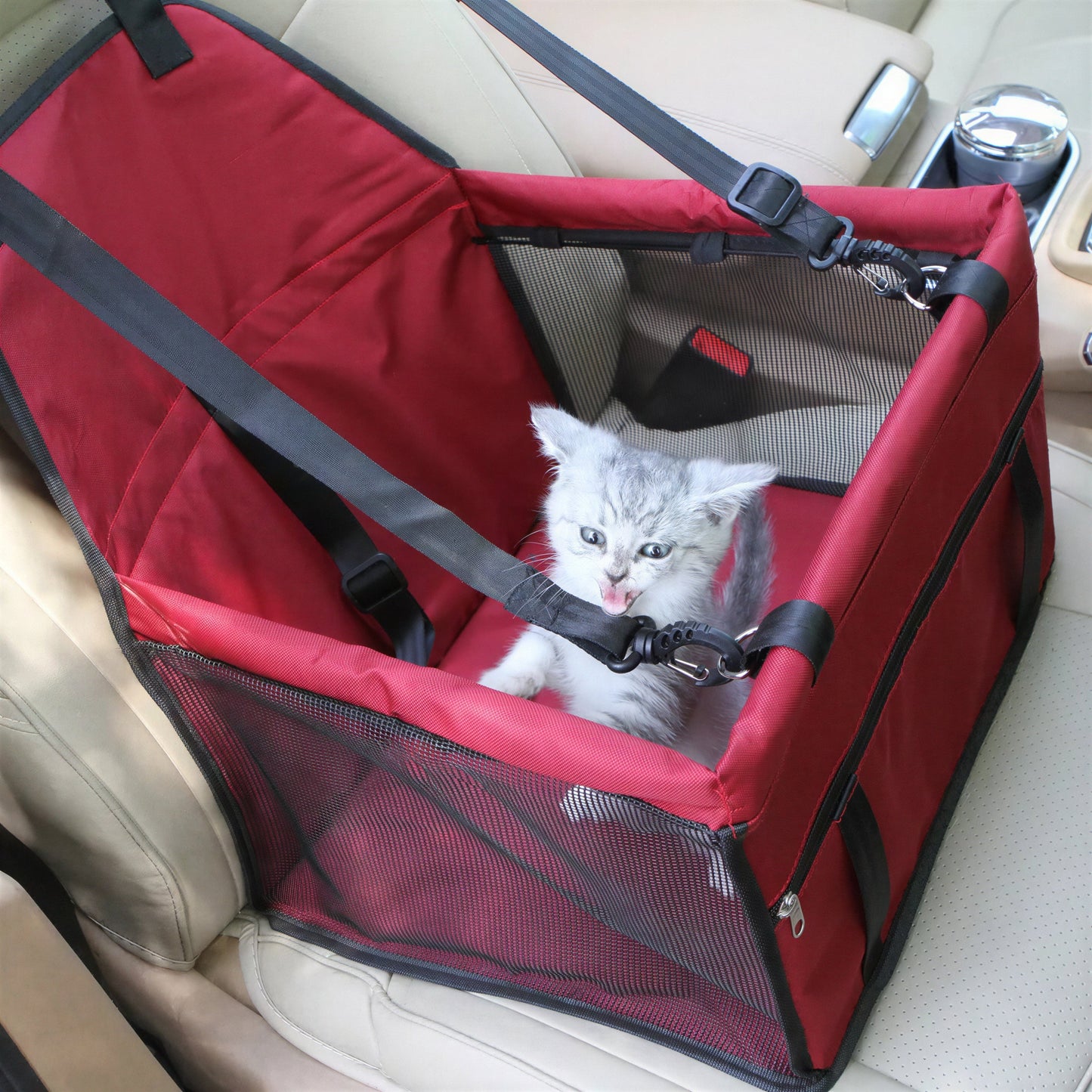 Panier de Siège de Voiture Transportable et Imperméable pour Chat Pour toi Mon chat