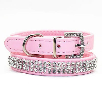Collier de laisse en strass et faux cuir pour chat Pour toi Mon chat