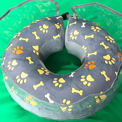 Collerette Gonflable avec Motifs de Pattes et d'Os Pour toi Mon chat