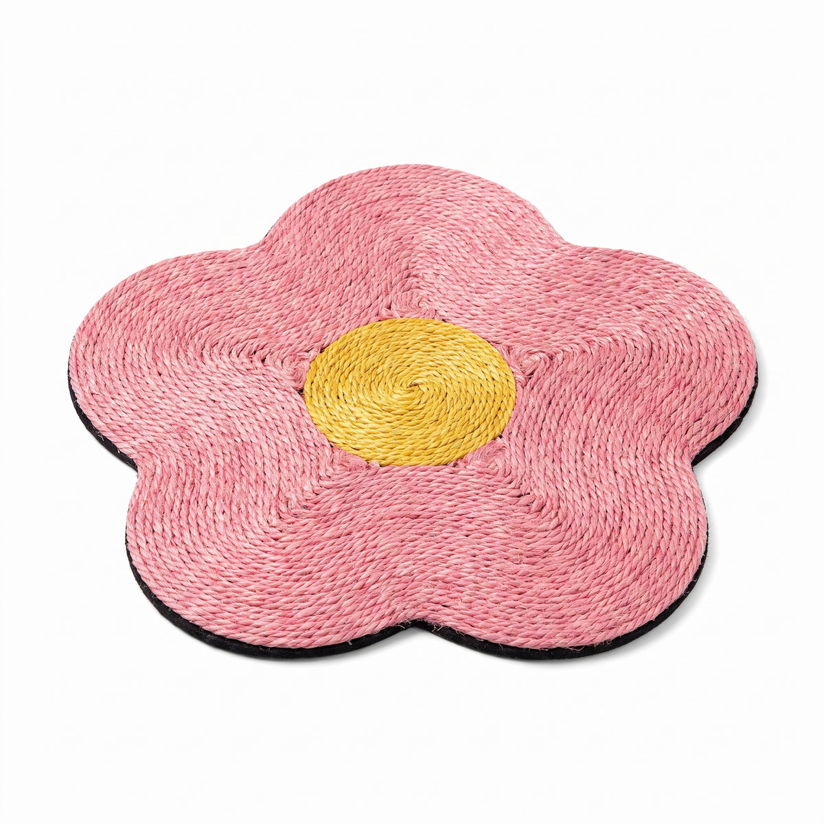 Tapis à griffes de chat en sisal à forme de fleur - Rose
