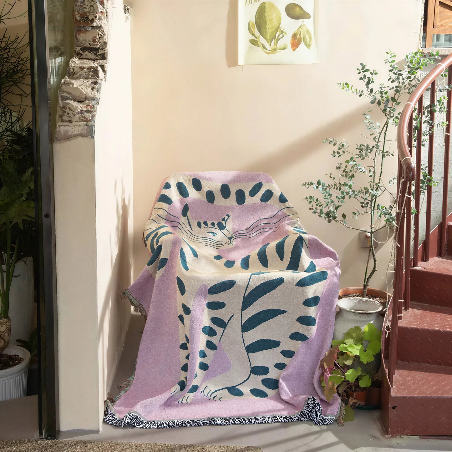 Cadeau Fan De Chat Plaid Rose Avec Chat Noir Et Blanc Pour toi Mon chat