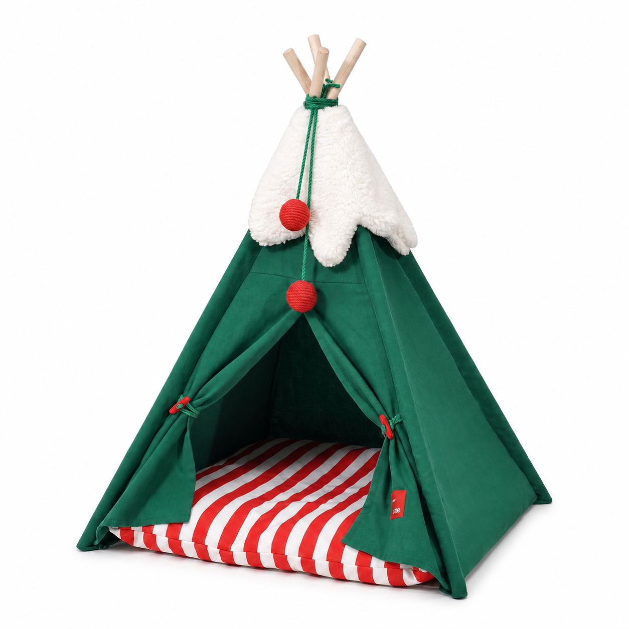 Cabane Pour Chat En Forme De Tente De Noël Avec De La Fausse Neige Pour toi Mon chat