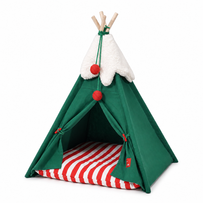Cabane Pour Chat En Forme De Tente De Noël Avec De La Fausse Neige Pour toi Mon chat