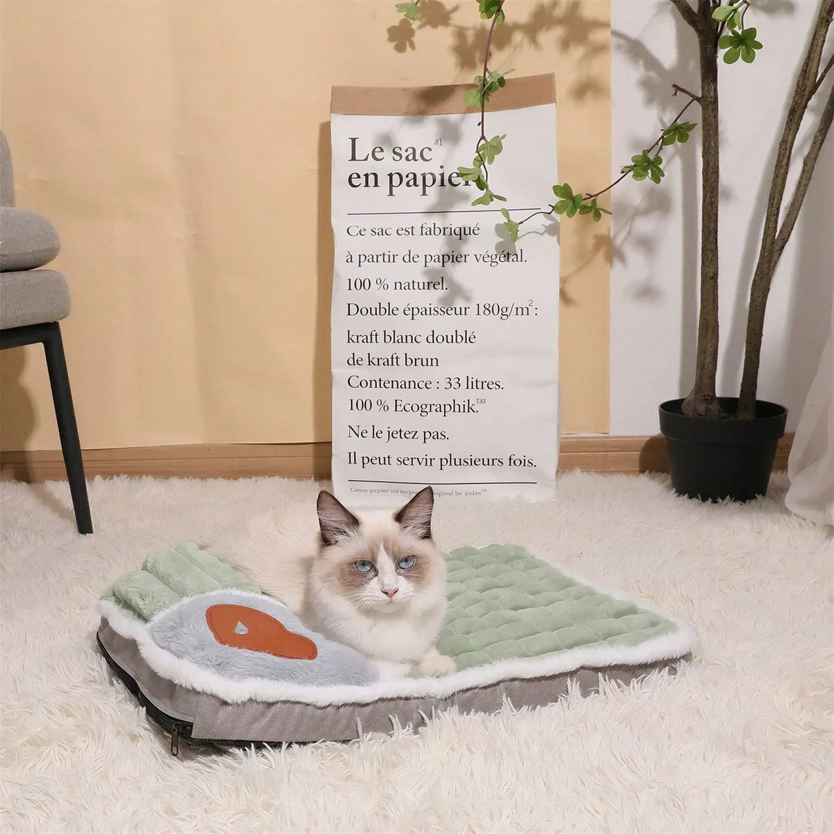 Tapis de lit doux et luxueux pour chat Pour toi Mon chat