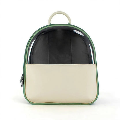 Sac à dos de voyage transparent vert pour chat - vue 2
