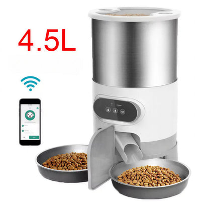 Distributeur de nourriture intelligent pour chat avec deux bols en acier inoxydable Pour toi Mon chat