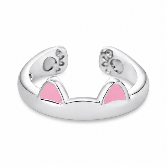 Bague Chat Ouverte en Forme d'Oreilles Pour toi Mon chat