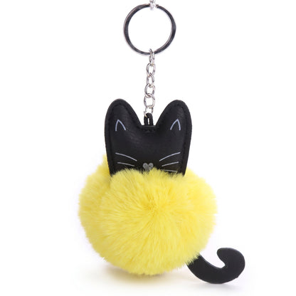 Porte-clés mignon en forme de chat avec boule de fourrure Pour toi Mon chat