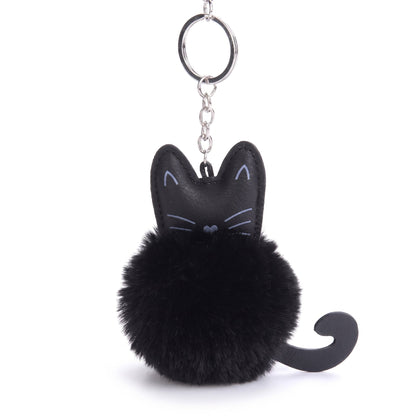 Porte-clés mignon en forme de chat avec boule de fourrure Pour toi Mon chat