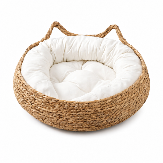 Coussin Chat Rond En Rotin Avec Des Oreilles De Chat Pour toi Mon chat