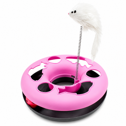 Jouet à balles et plumes : 2 jouets en 1 interactifs pour chat - Pilou-Pilou™ Pour toi Mon chat