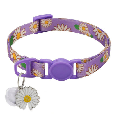 Collier Chat Anti Étranglement avec Motifs de Fleurs et Clochette Pour toi Mon chat
