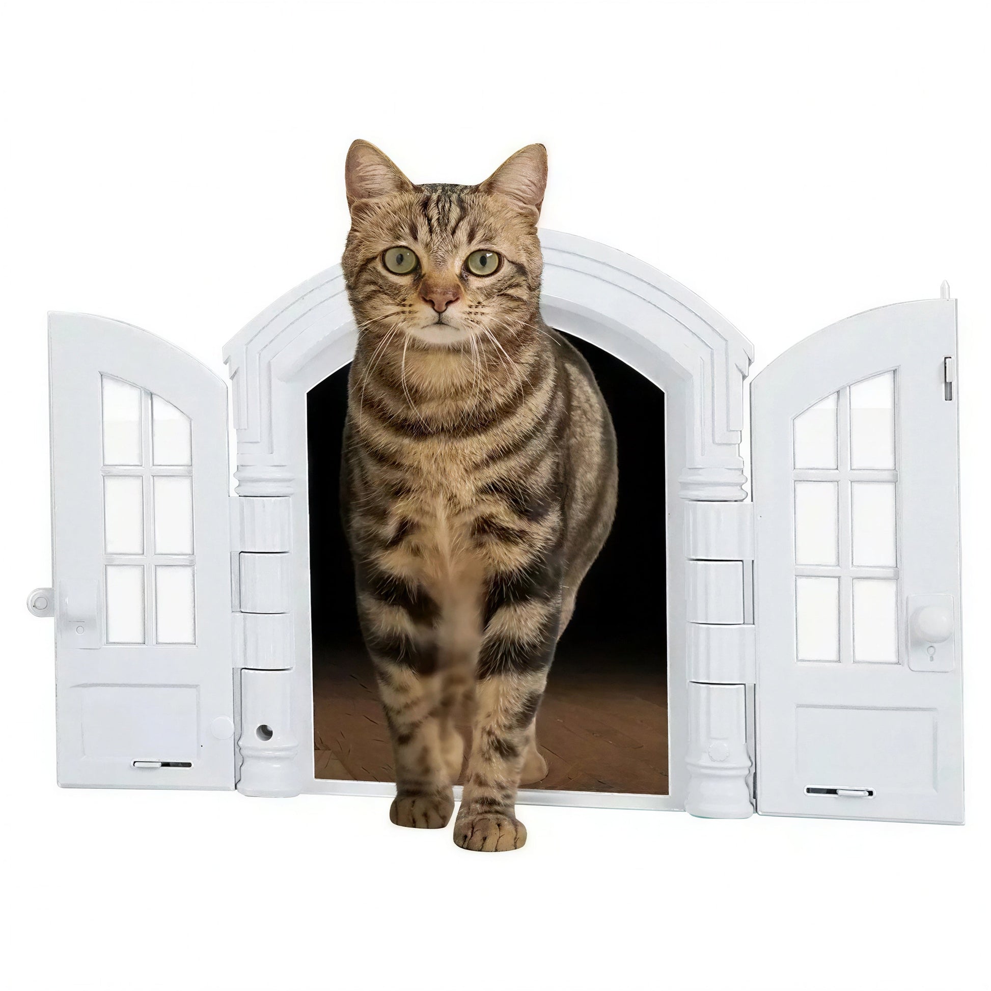 Chatière en Forme de Double Porte Vitrée Pour toi Mon chat