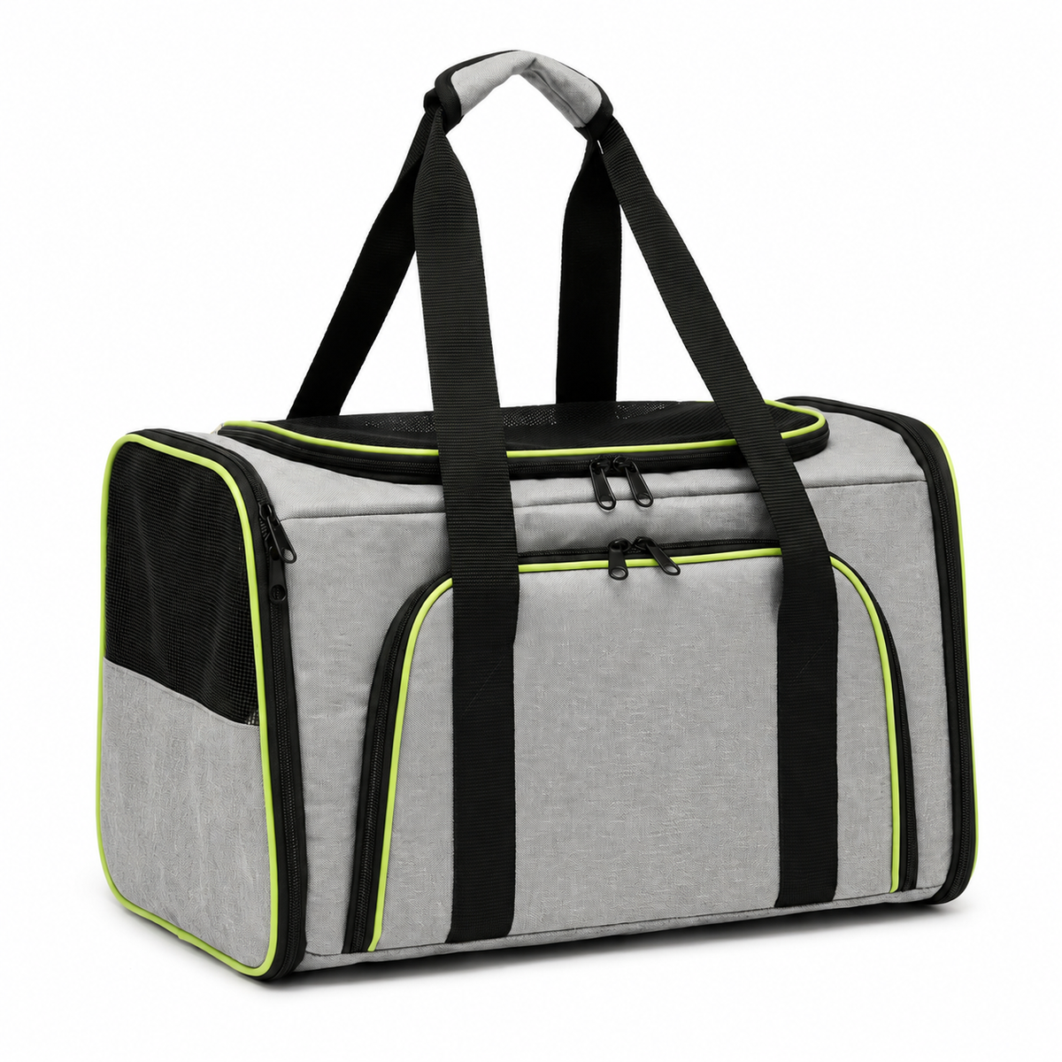 Sac de transport pliable et respirant vert et gris pour chat Pour toi Mon chat