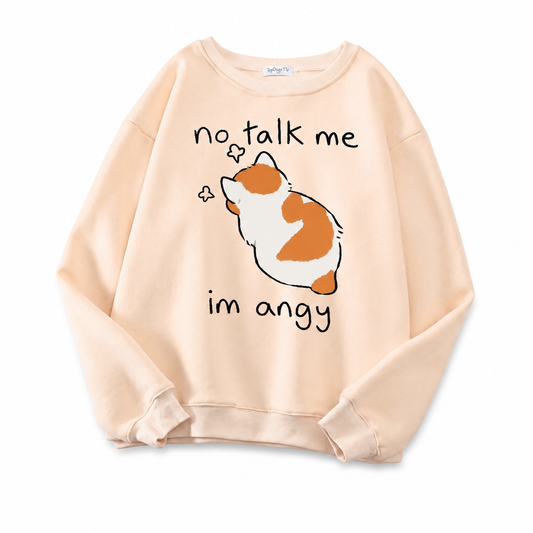 Sweat-shirt à manches longues imprimé chat Angy pour femme Pour toi Mon chat
