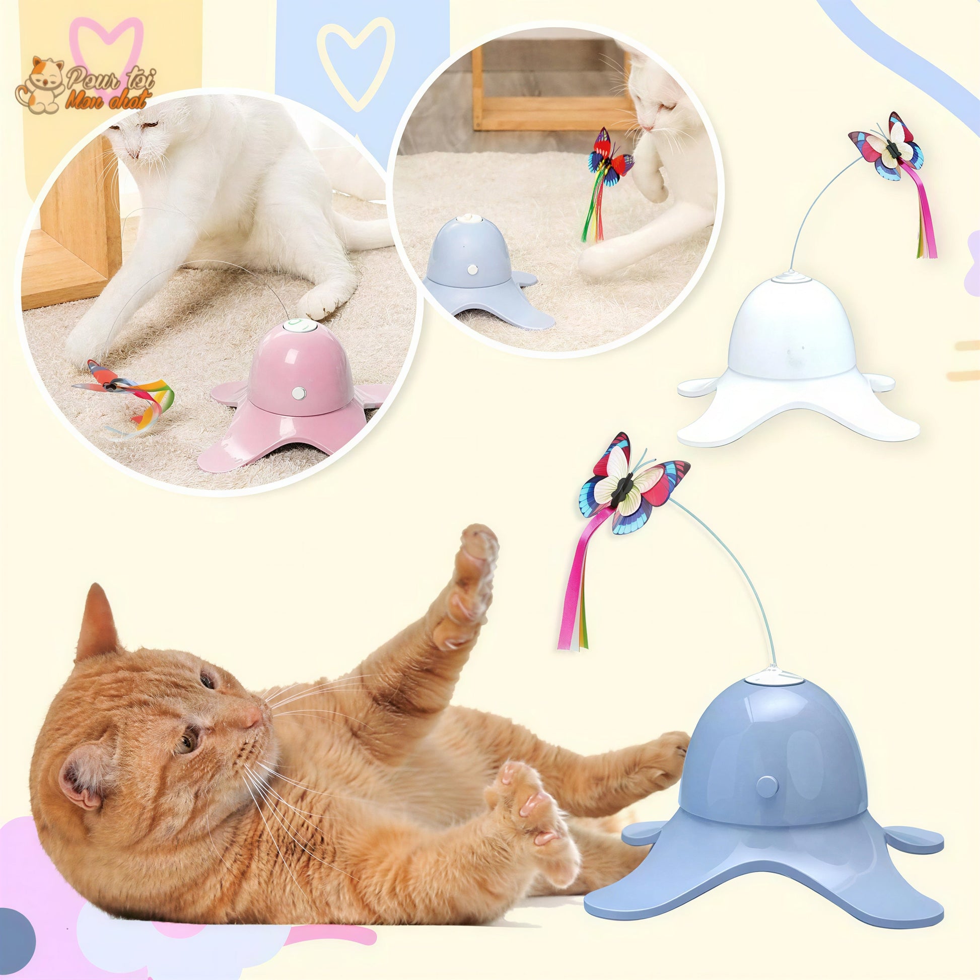 Jouet Papillon Volant pour Chat - Attrap'Papillon™ Pour toi Mon chat