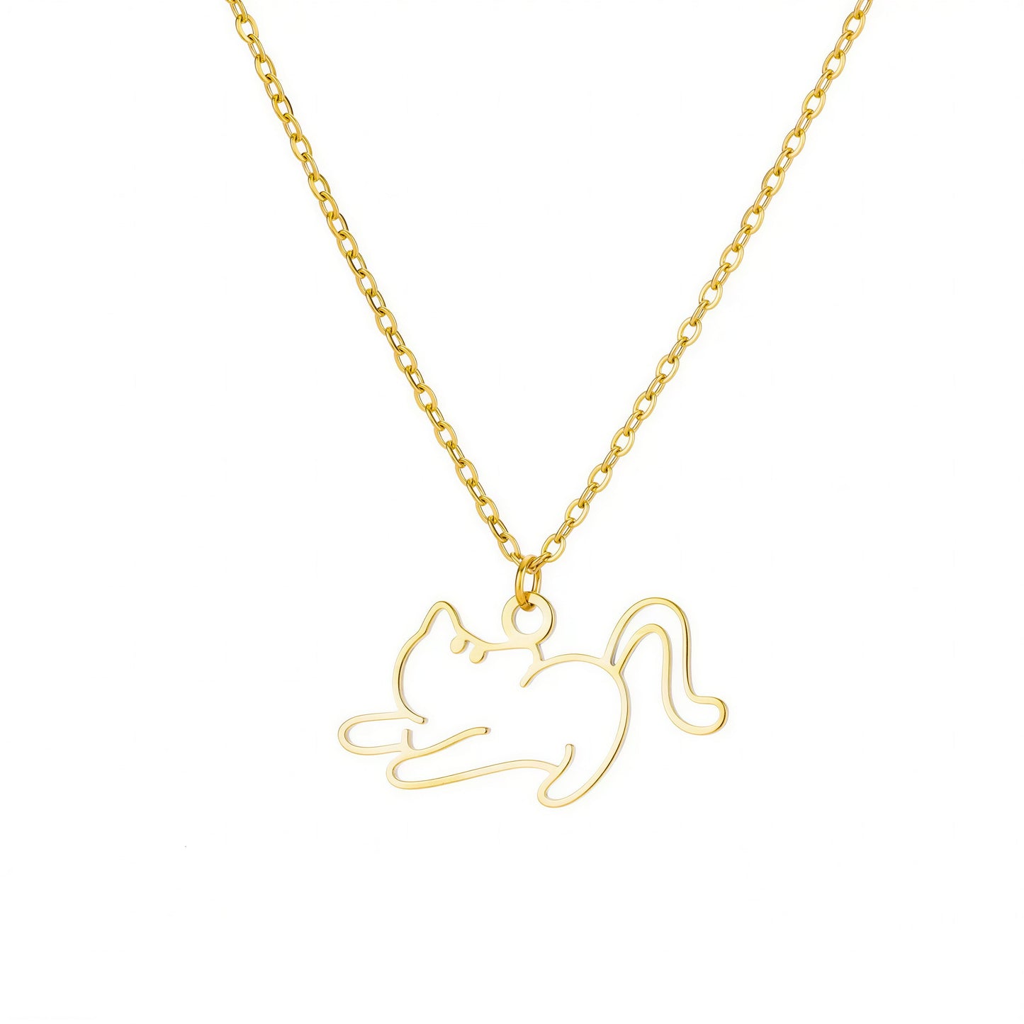 Collier pendentif chat creux pour femme Pour toi Mon chat