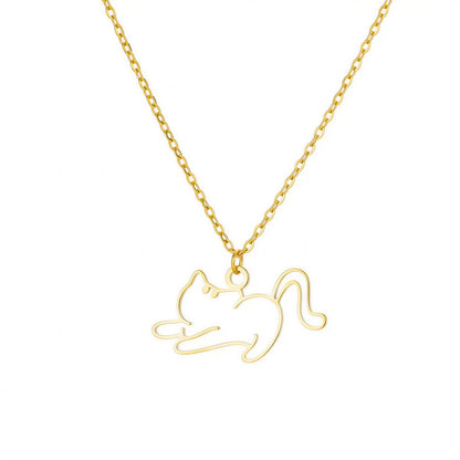 Collier pendentif chat creux pour femme Pour toi Mon chat