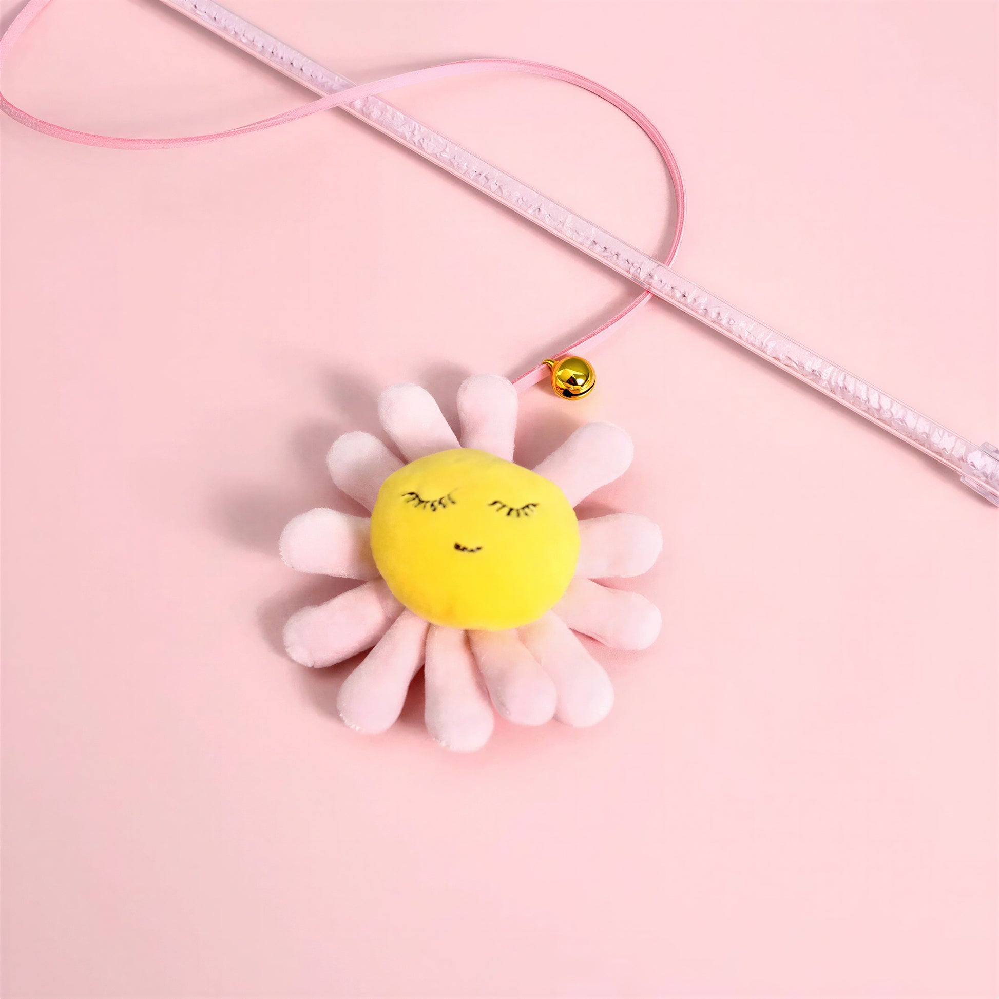 Tige de jeu avec pendentif en peluche et cloche pour chat - vue 3