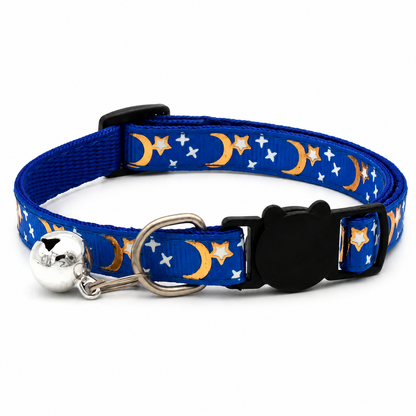 Collier Chat Anti Étranglement avec Motifs de Lunes et d'Étoiles Pour toi Mon chat