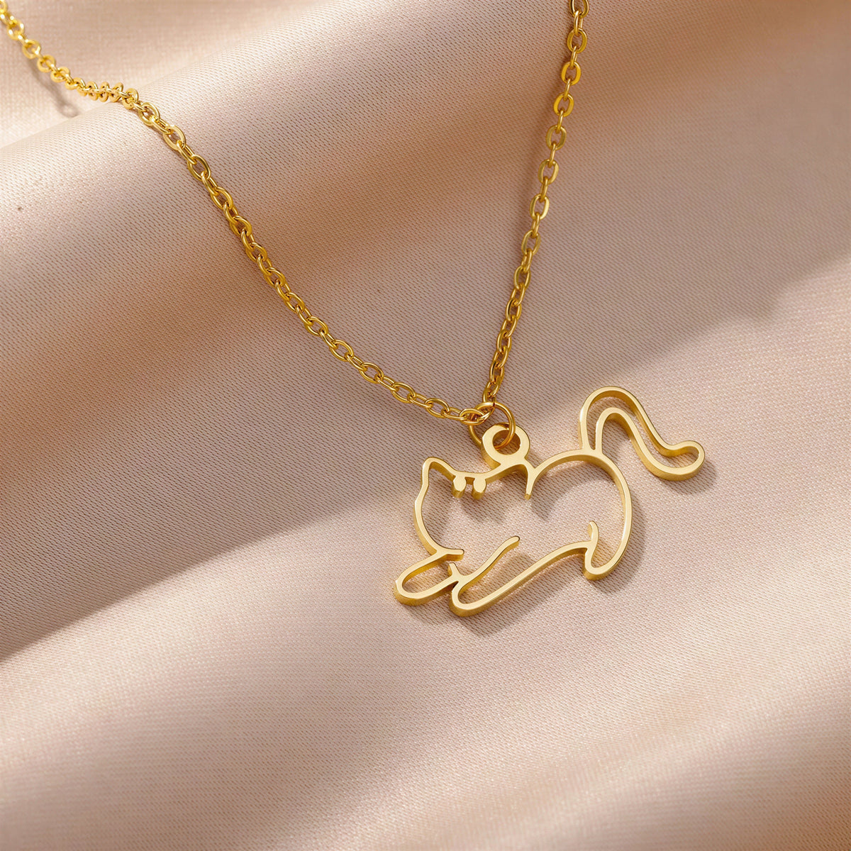 Collier pendentif chat creux pour femme Pour toi Mon chat