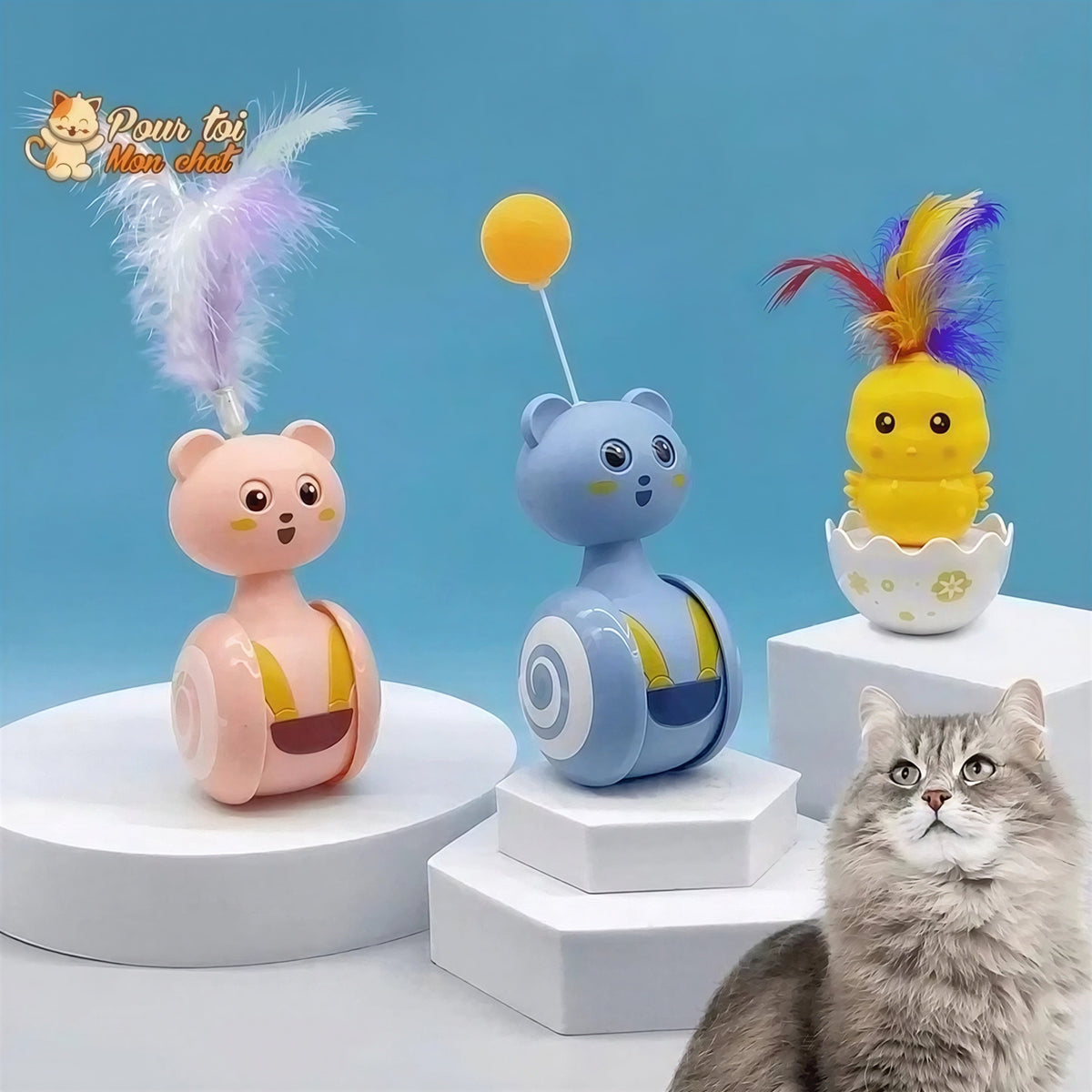 Jouet interactif animé pour chats Pour toi Mon chat