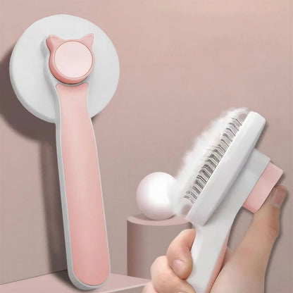 Peigne dépilatoire rond en plastique avec bouton pour chat Pour toi Mon chat